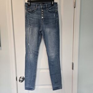 Gap Women's Blue Jeans Button Fly High Rise Legging Size 4 / 27 Tall